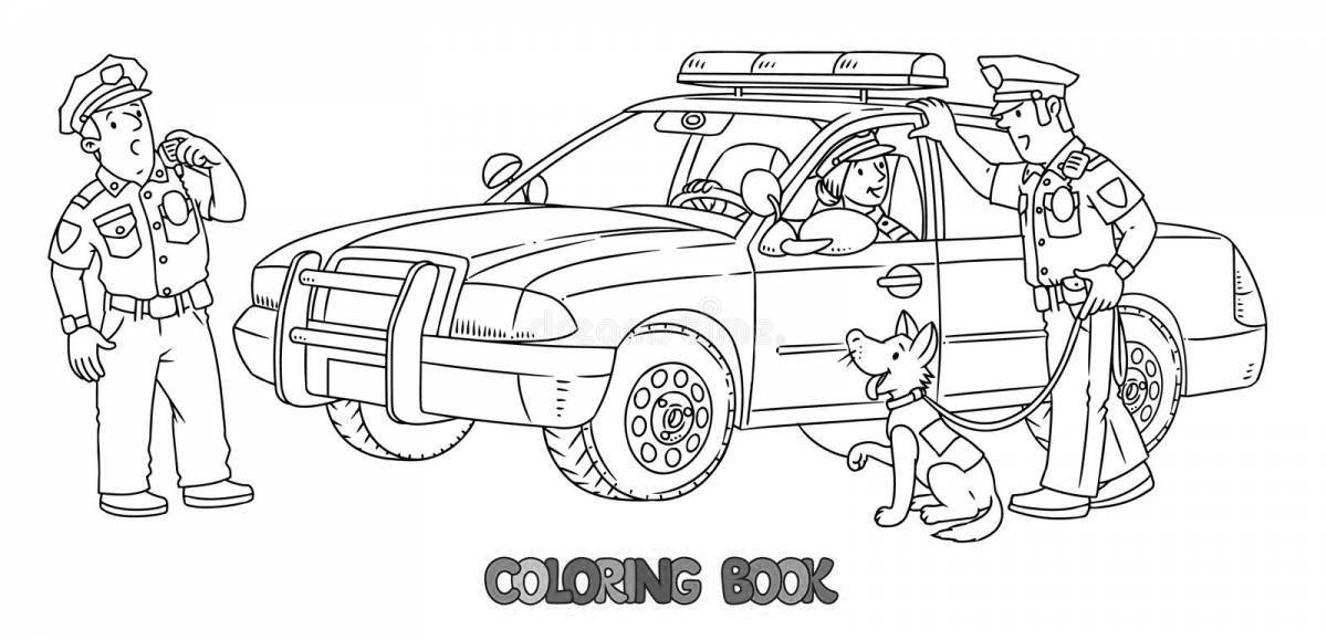Coloring page protective police dog