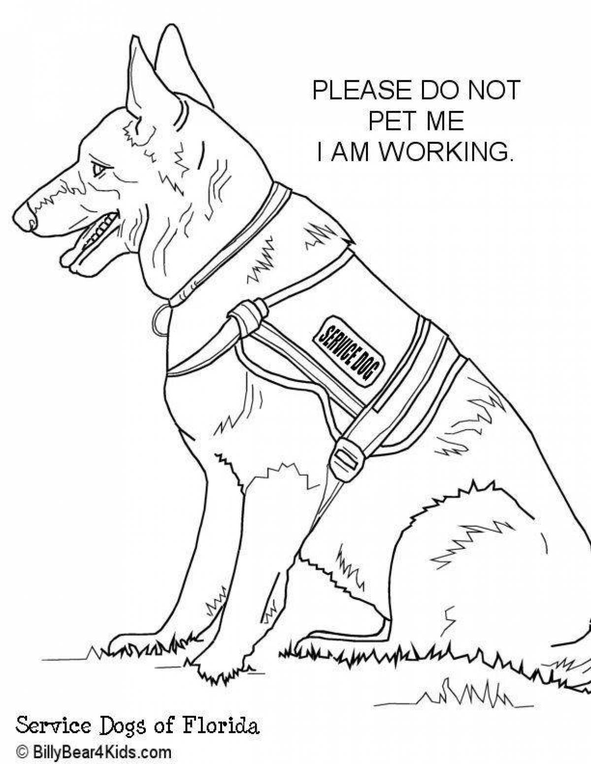 Coloring page witty police dog