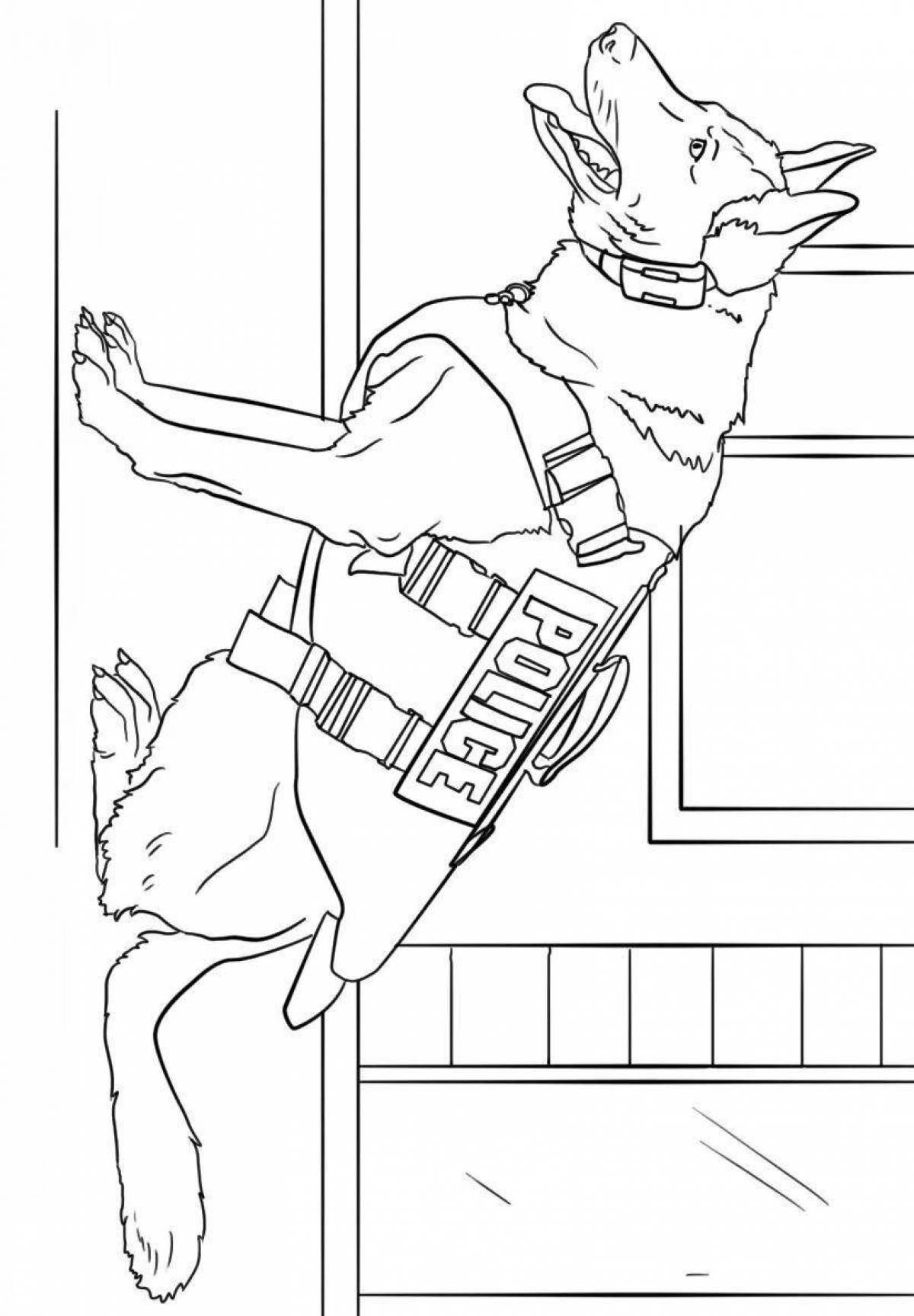 Coloring page sports police dog