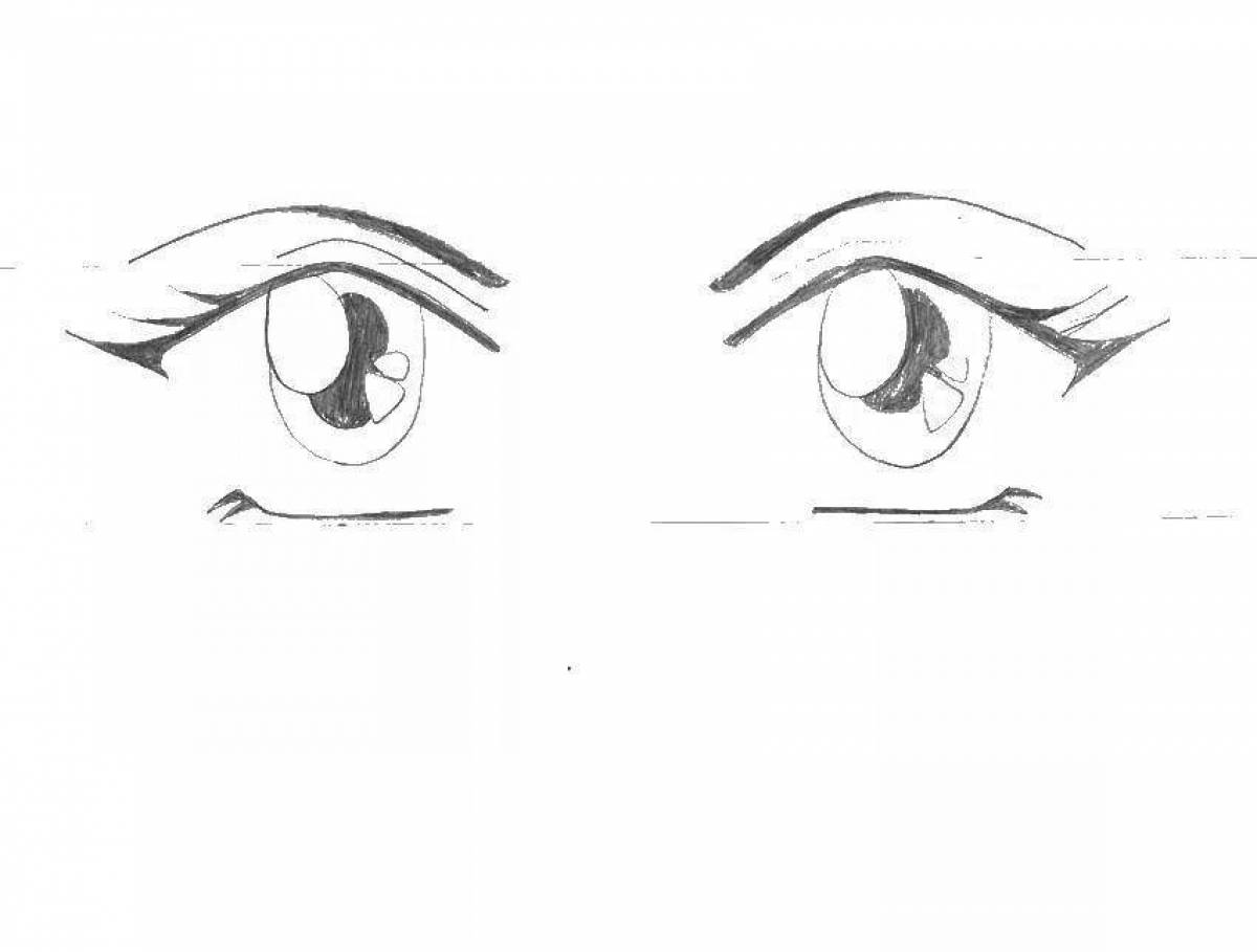 Charming coloring anime eyes