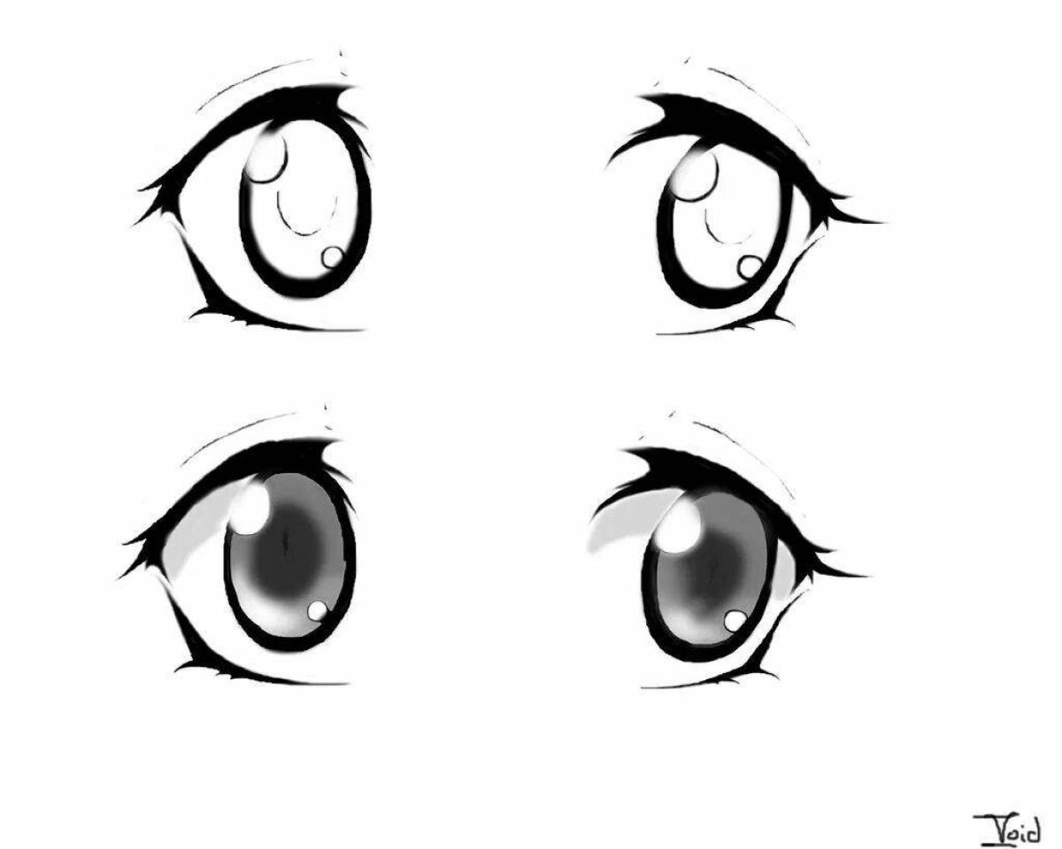 Завораживающая раскраска аниме глаза