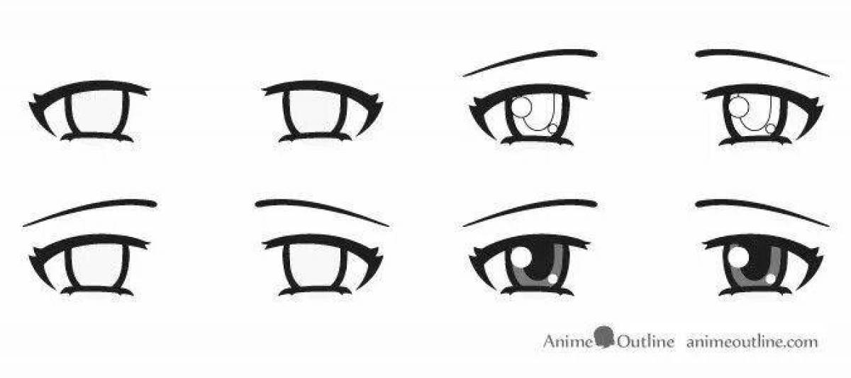 Мечтательная раскраска аниме глаза