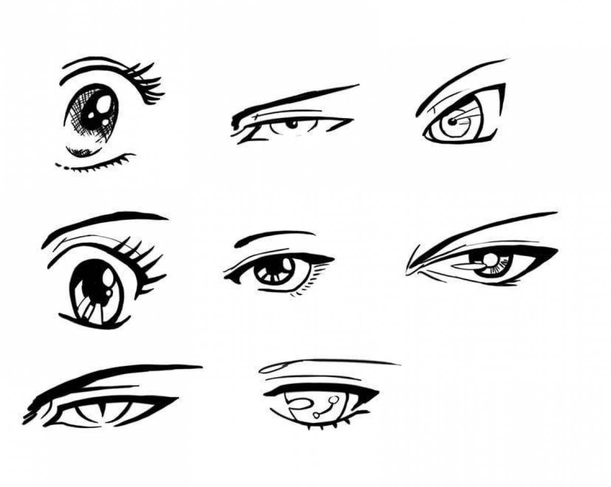 Exotic coloring anime eyes