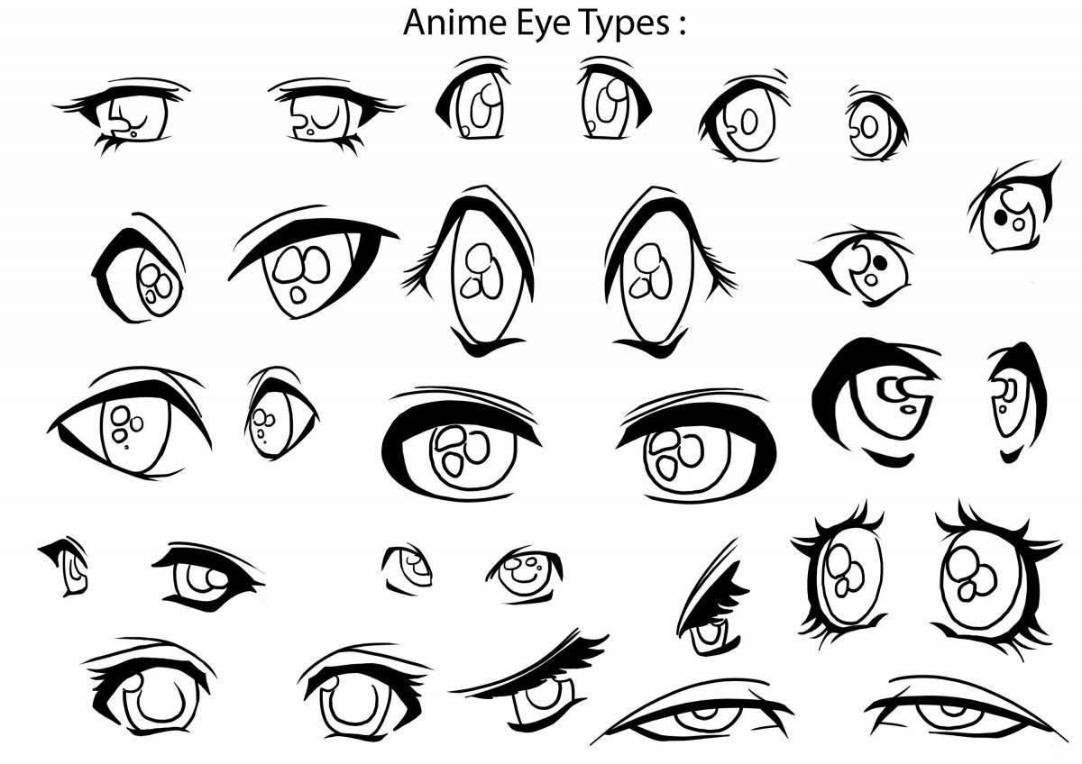 Mysterious coloring anime eyes