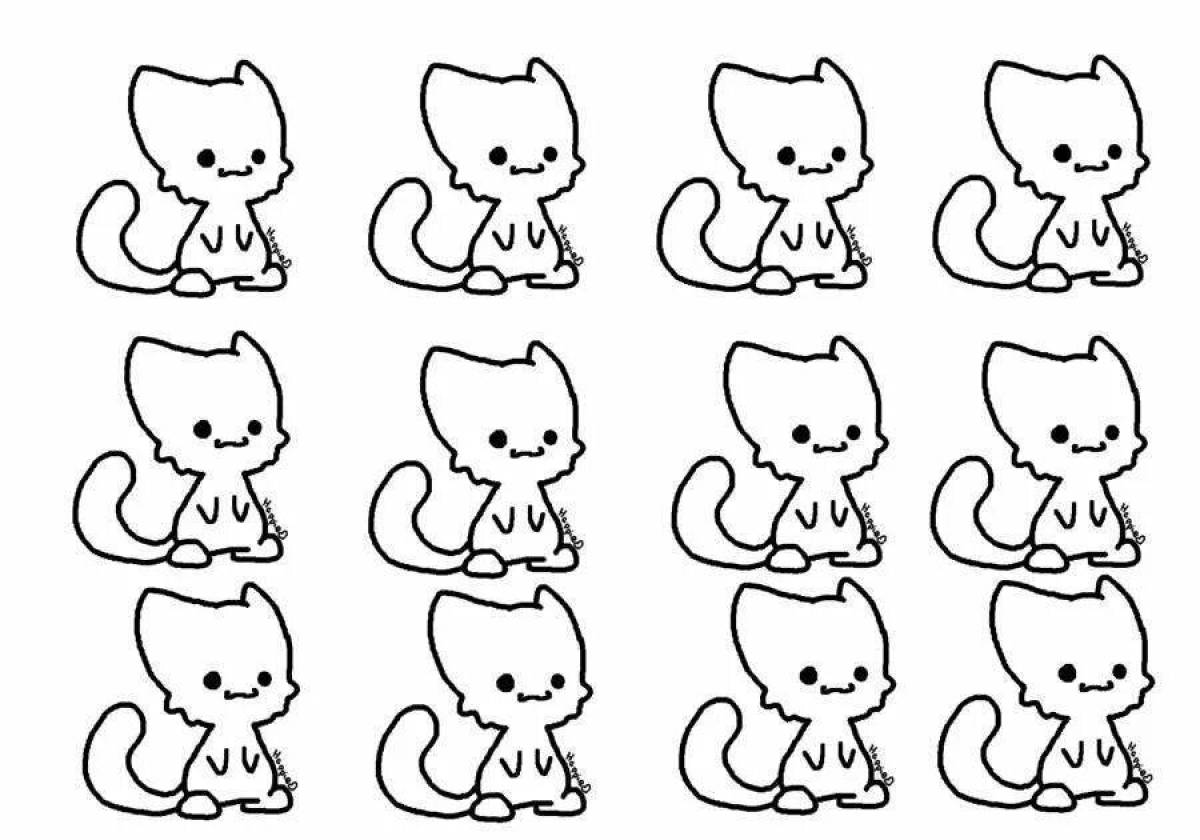 Coloring cat sticker