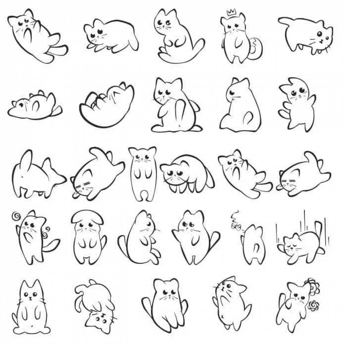 Great cat coloring sticker