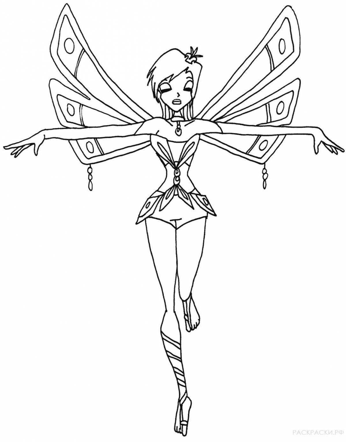Winx shining coloring page