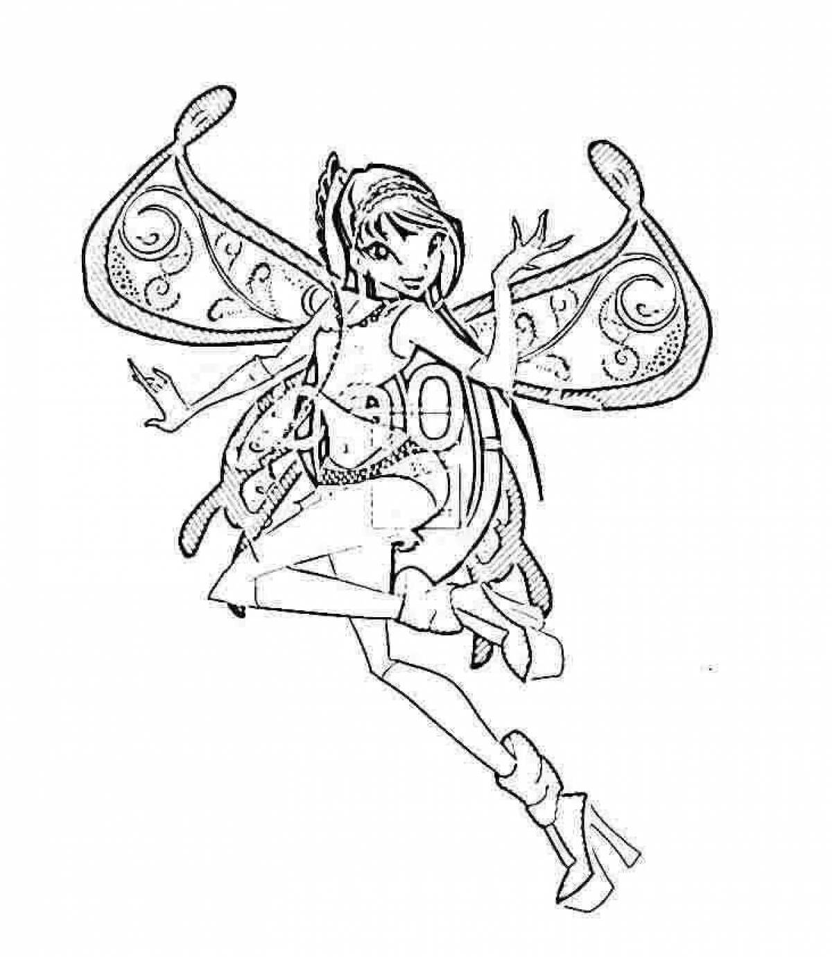 Colorful winx coloring page