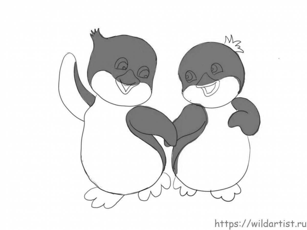 Привлекательная раскраска пингвин лоло