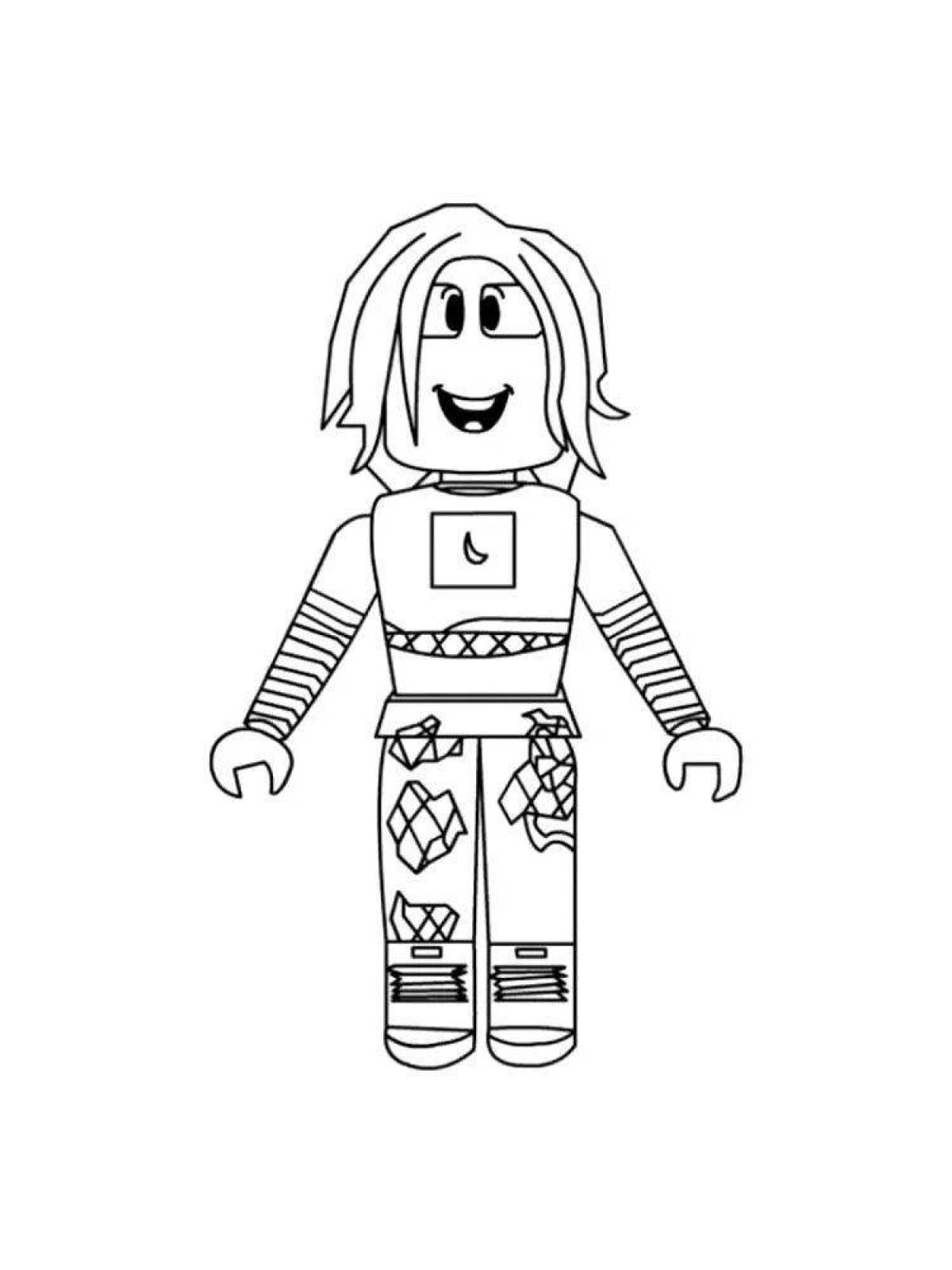 Colorful roblox art coloring page
