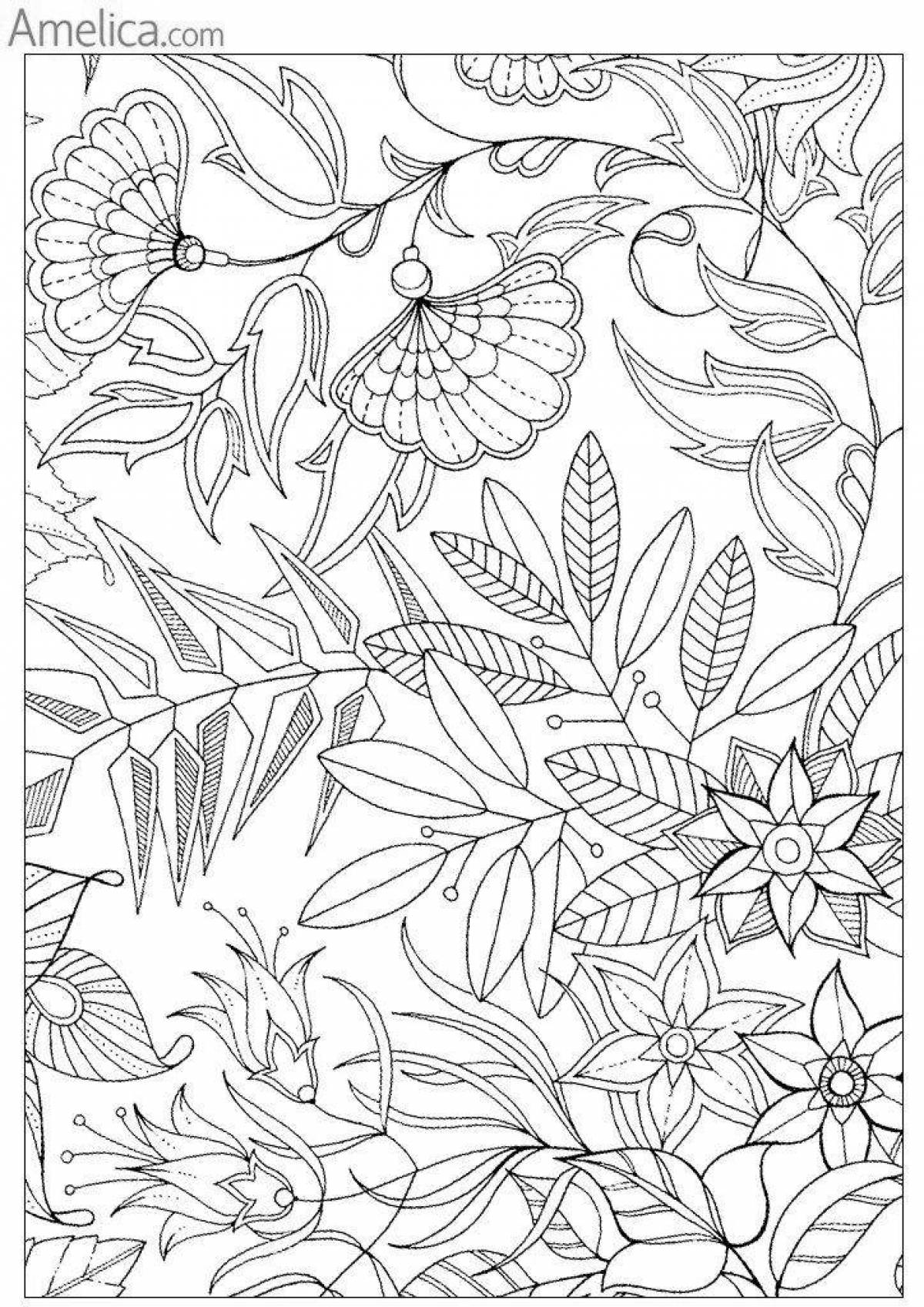 Whimsical forest coloring book