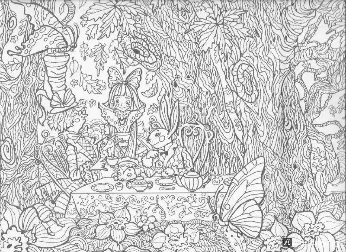 Magic forest sublime coloring book
