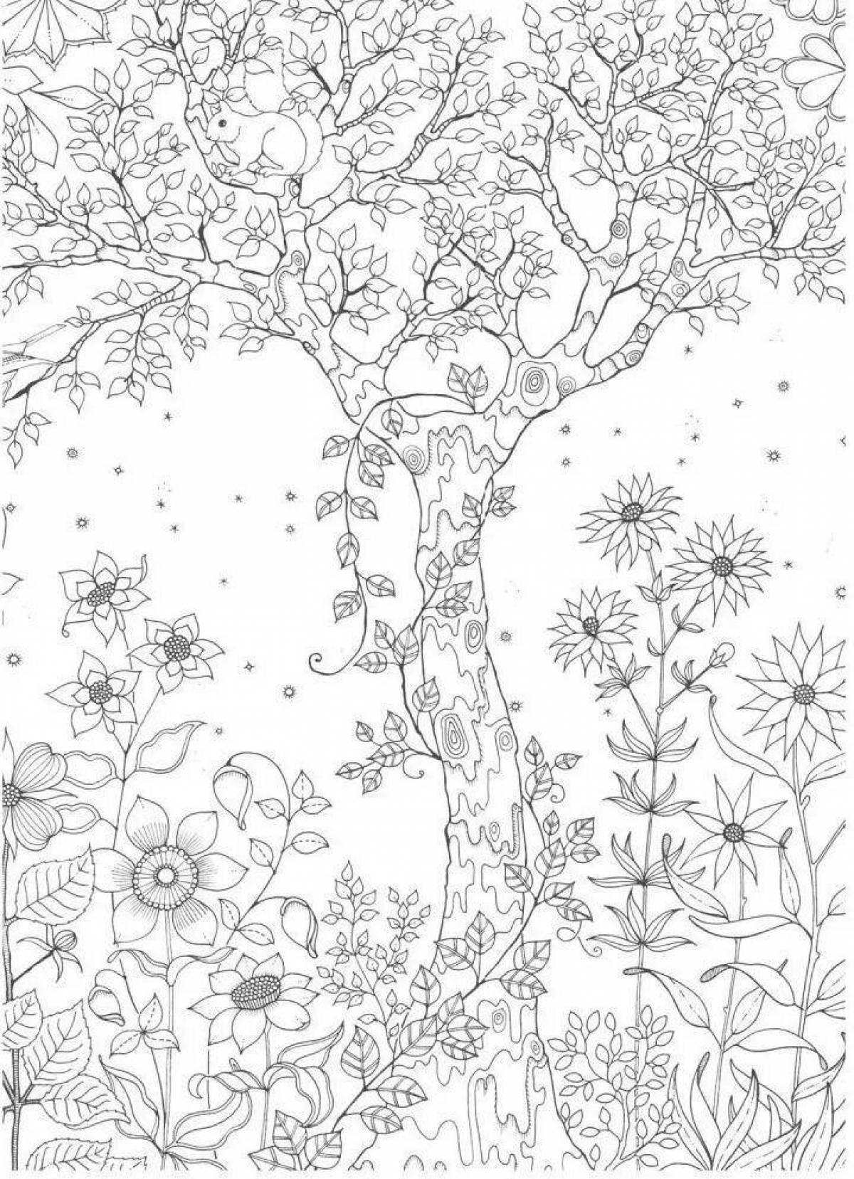 Fascinating coloring book magical forest
