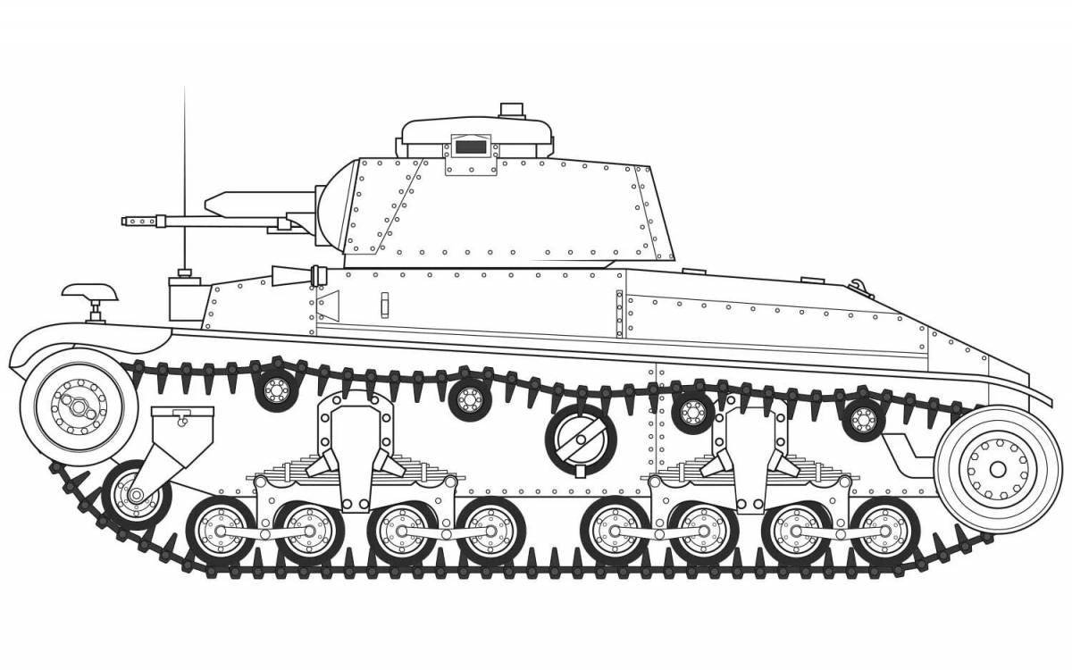 Impressive coloring of a German tank