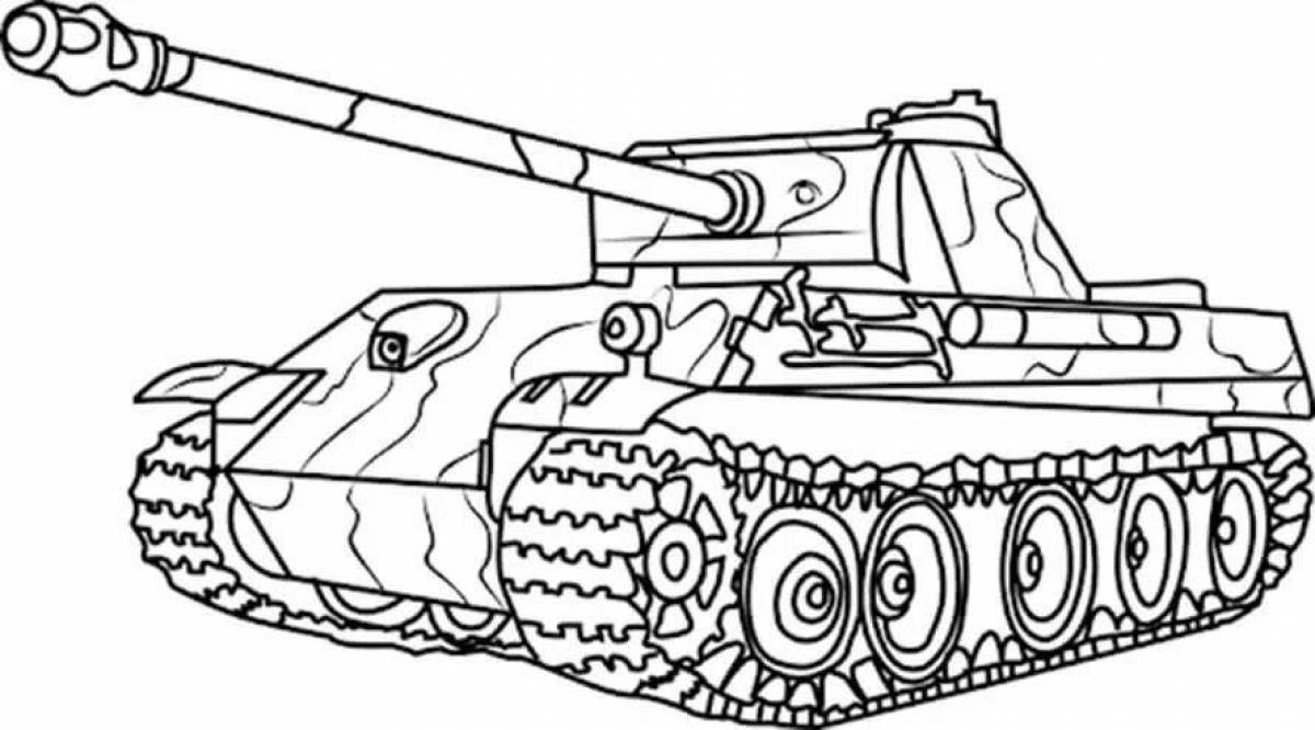 Intricate coloring of a German tank