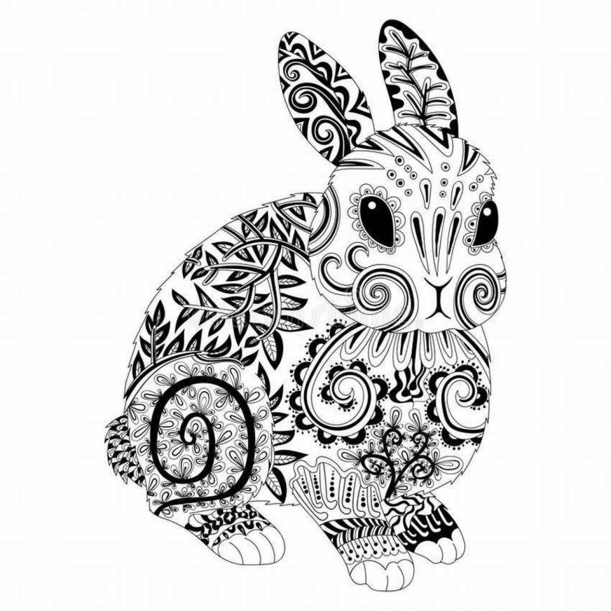 Sweet coloring antistress rabbit