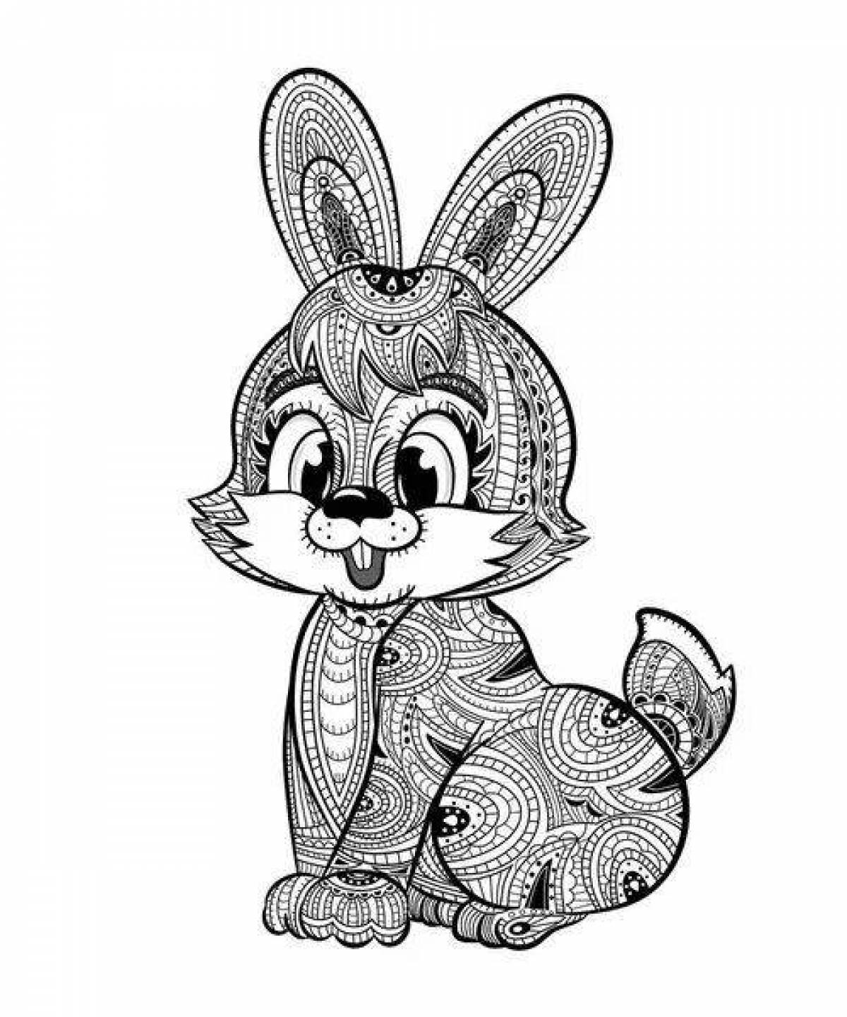 Sparkling anti-stress rabbit coloring book