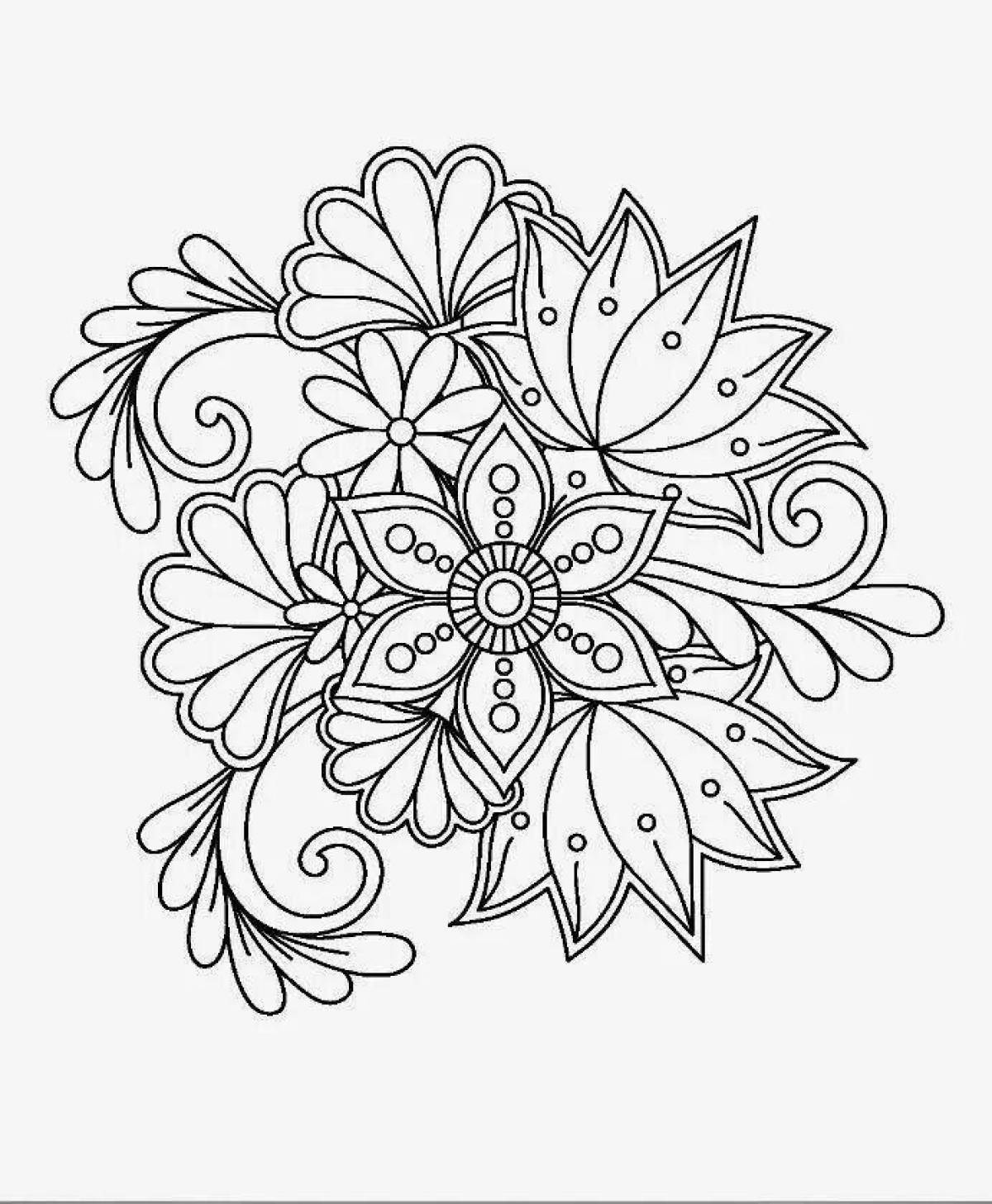 Adorable coloring book with a pattern