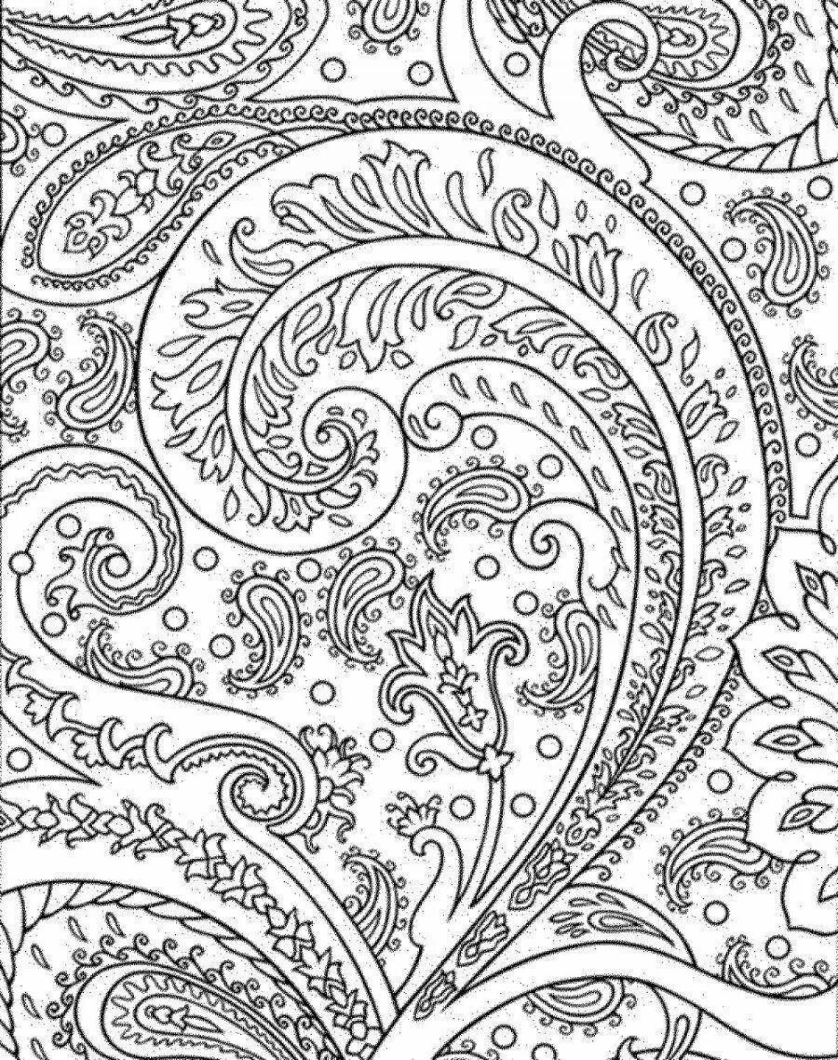 Glitter patterned coloring book