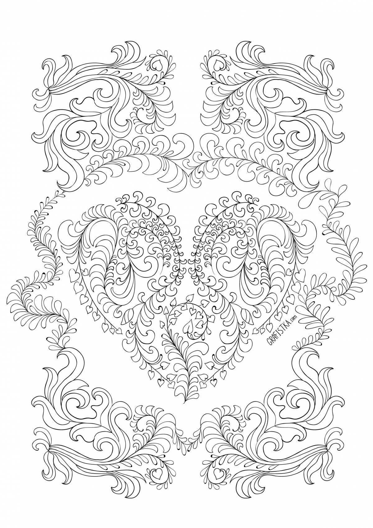 Coloring book with a unique pattern
