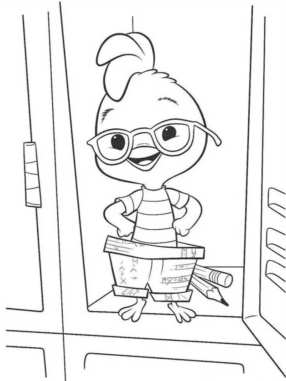 Adorable chick coloring page