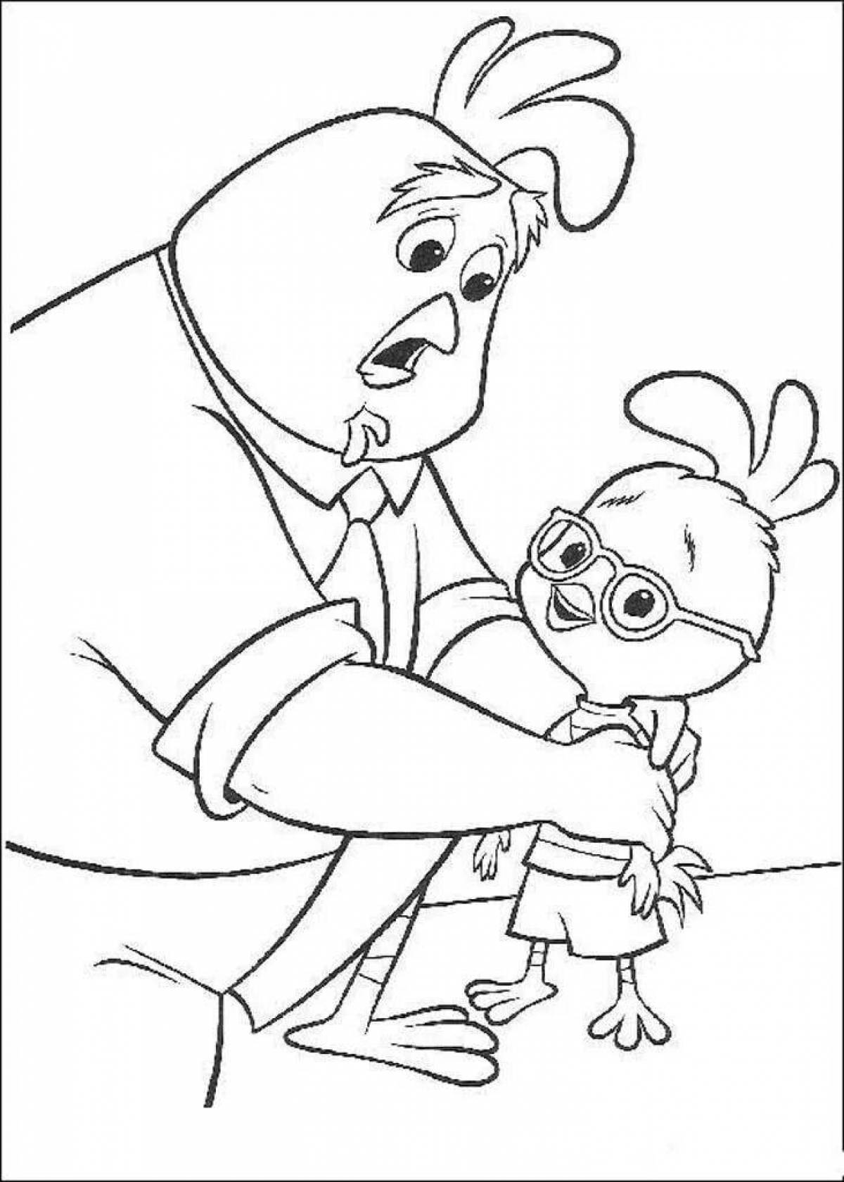 Sunny chicken coloring page