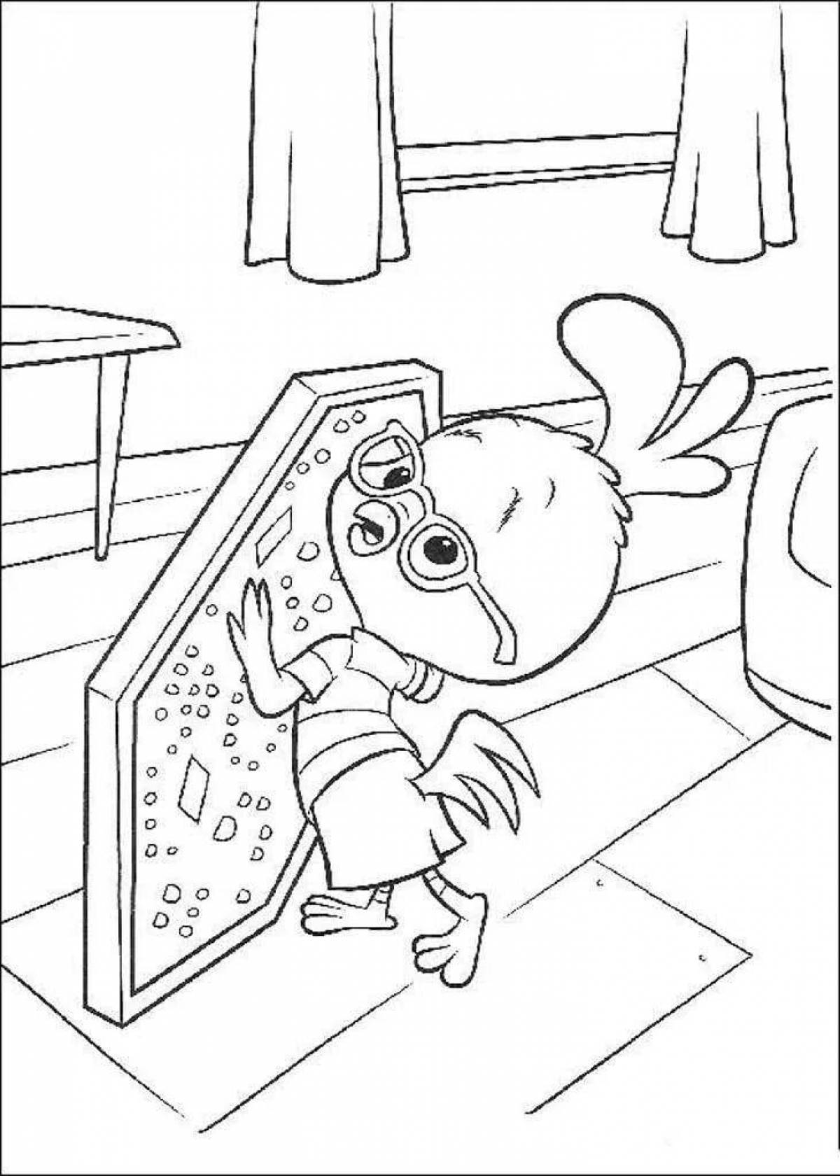 Bubble chicken coloring page
