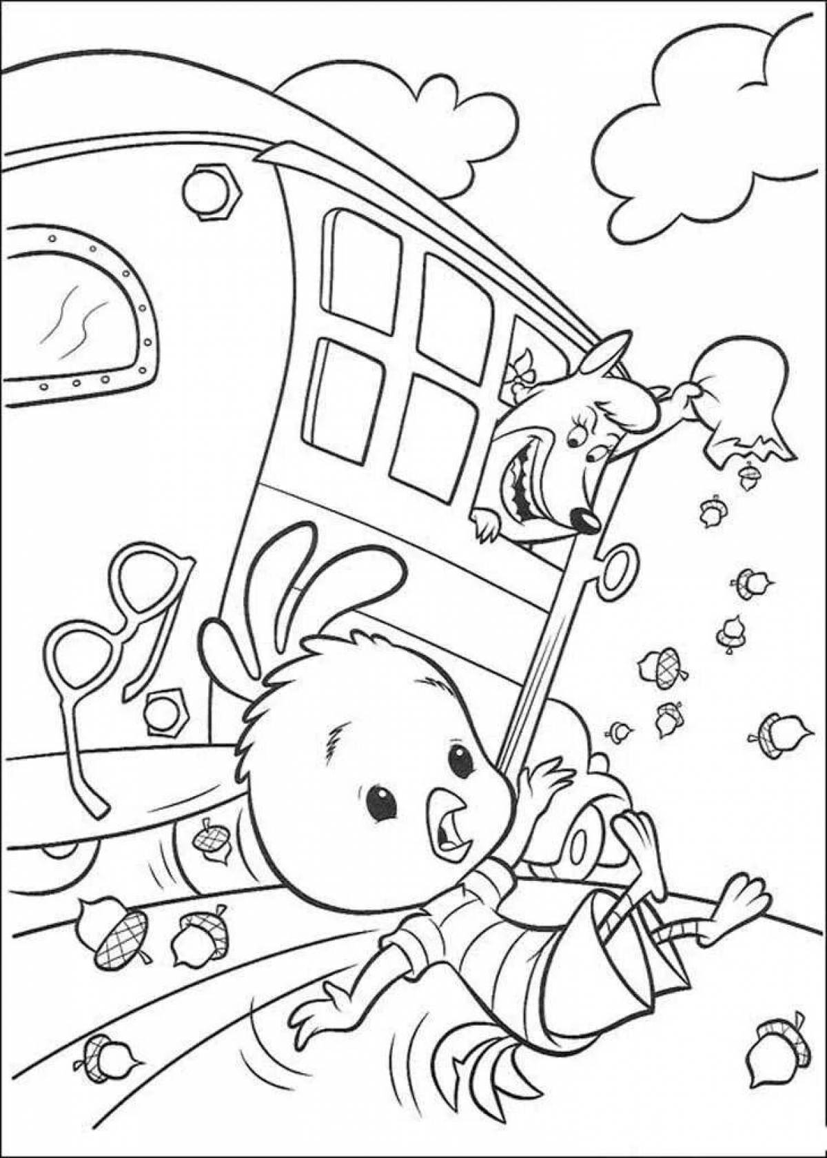 Excited chick coloring page