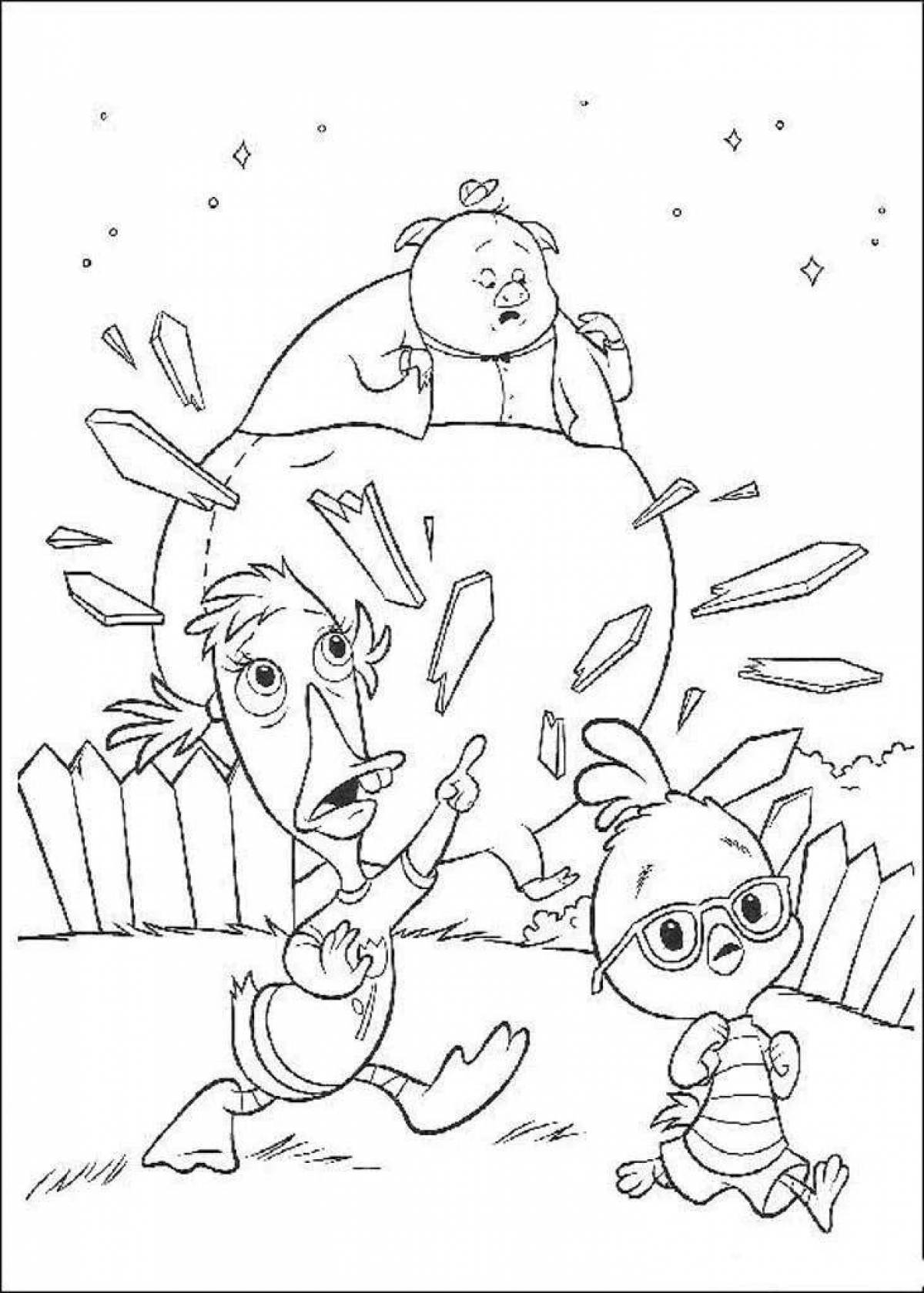 Coloring page funny chick