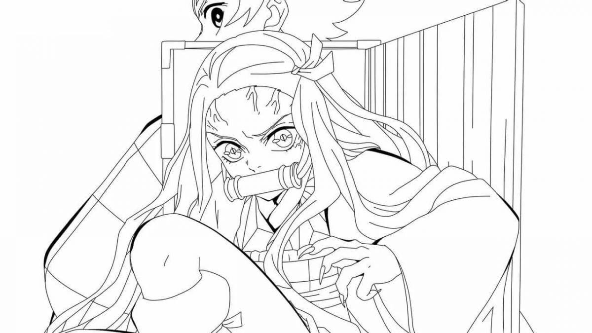 Scary blade anime coloring page