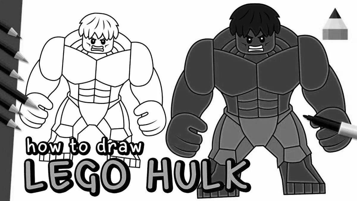Adorable Lego Hulk coloring page