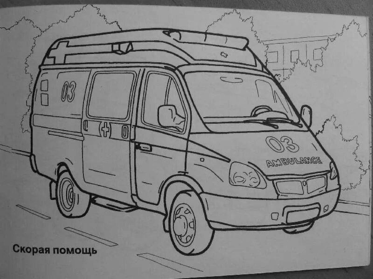 Coloring page energetic car of the Ministry of Emergency Situations