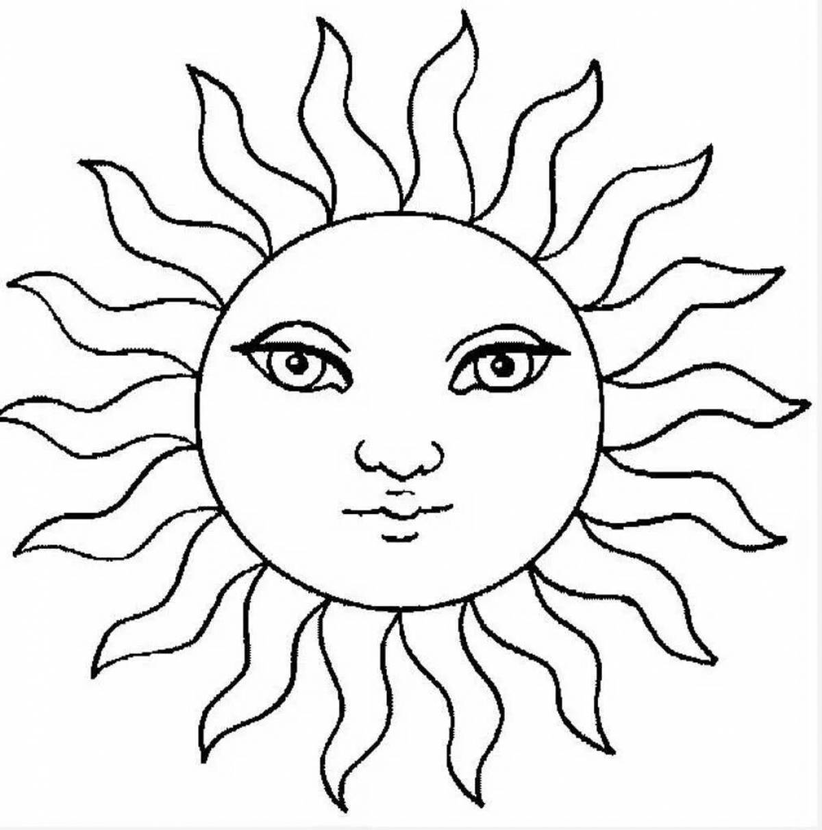 Vivacious coloring page sun drawing