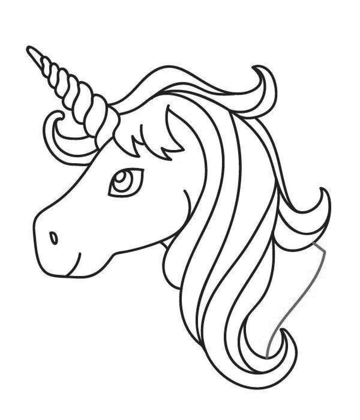 Shiny unicorn head coloring book