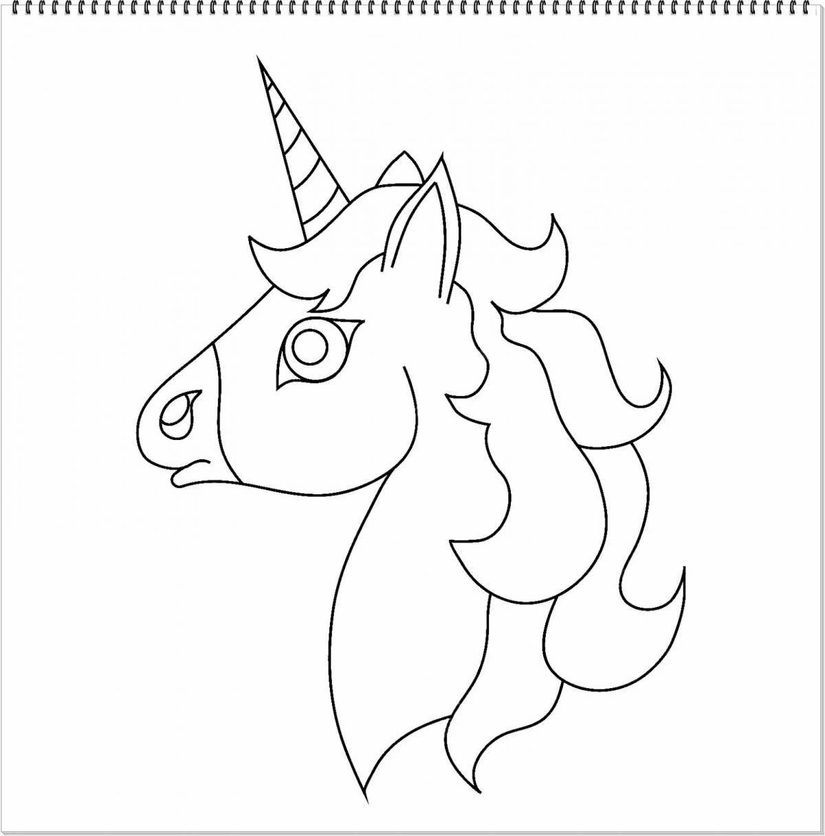 Glorious unicorn head coloring book