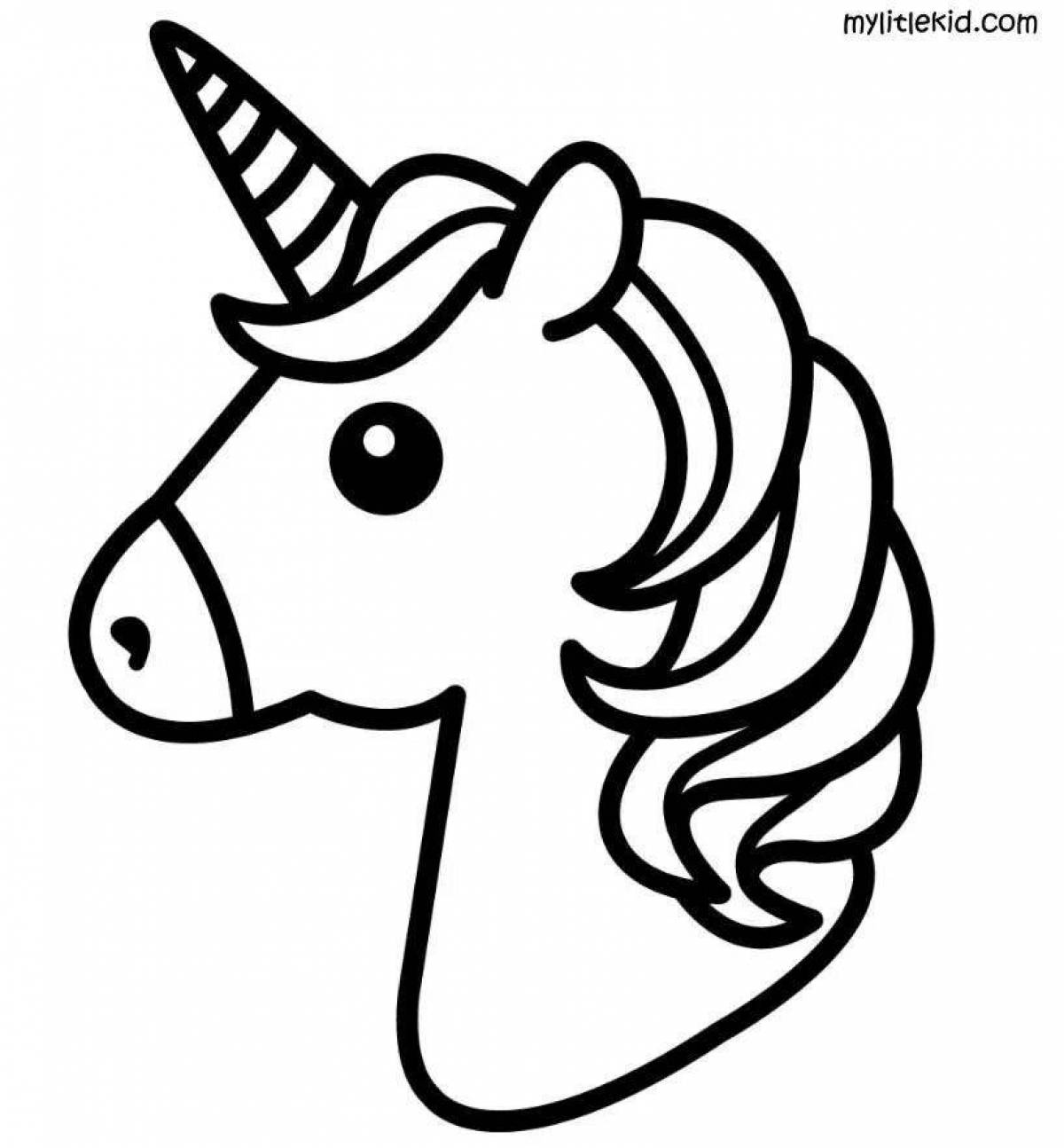 Exquisite unicorn head coloring book