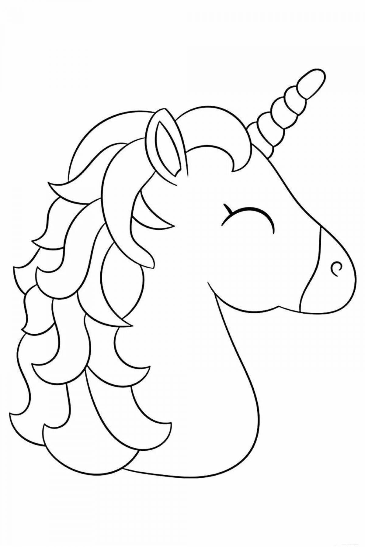 Coloring unicorn head
