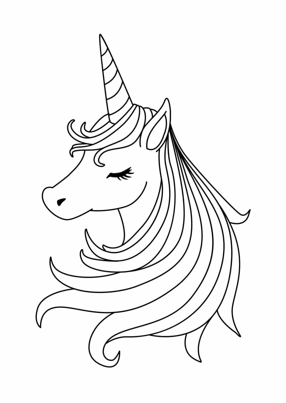Amazing unicorn head coloring book