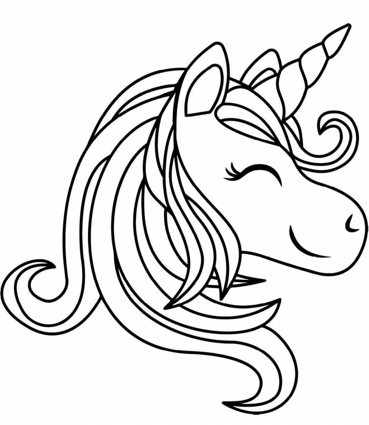 Fairy coloring unicorn head