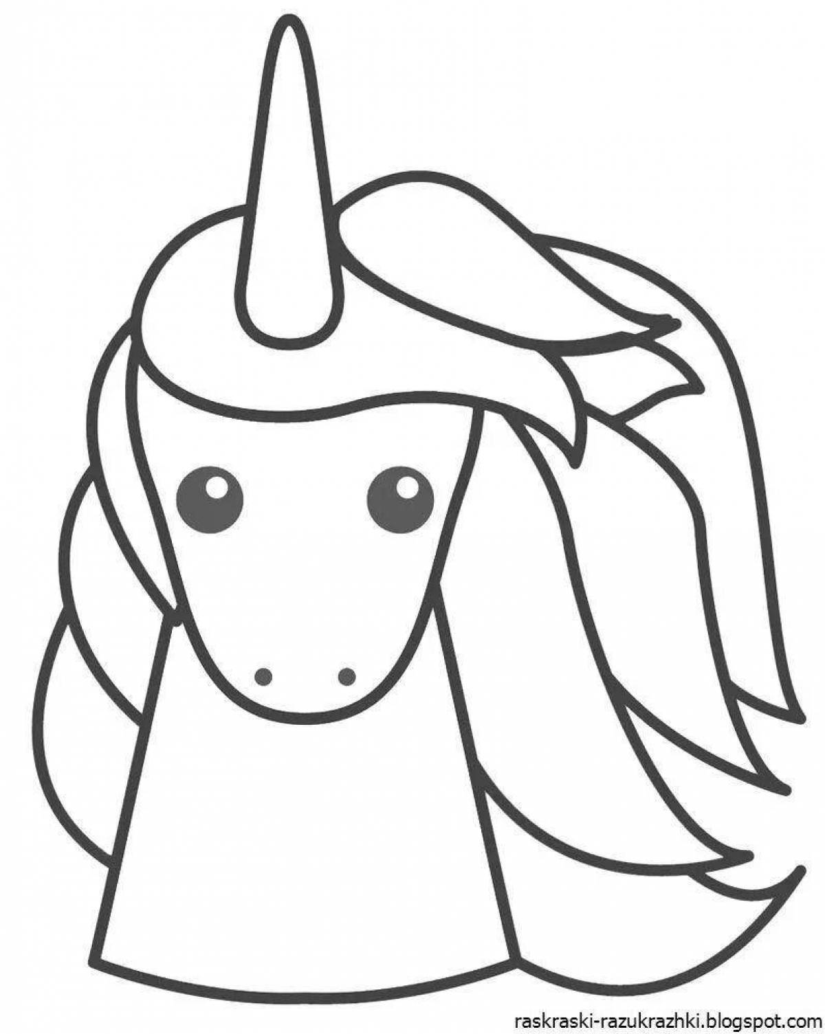 Generous unicorn head coloring book