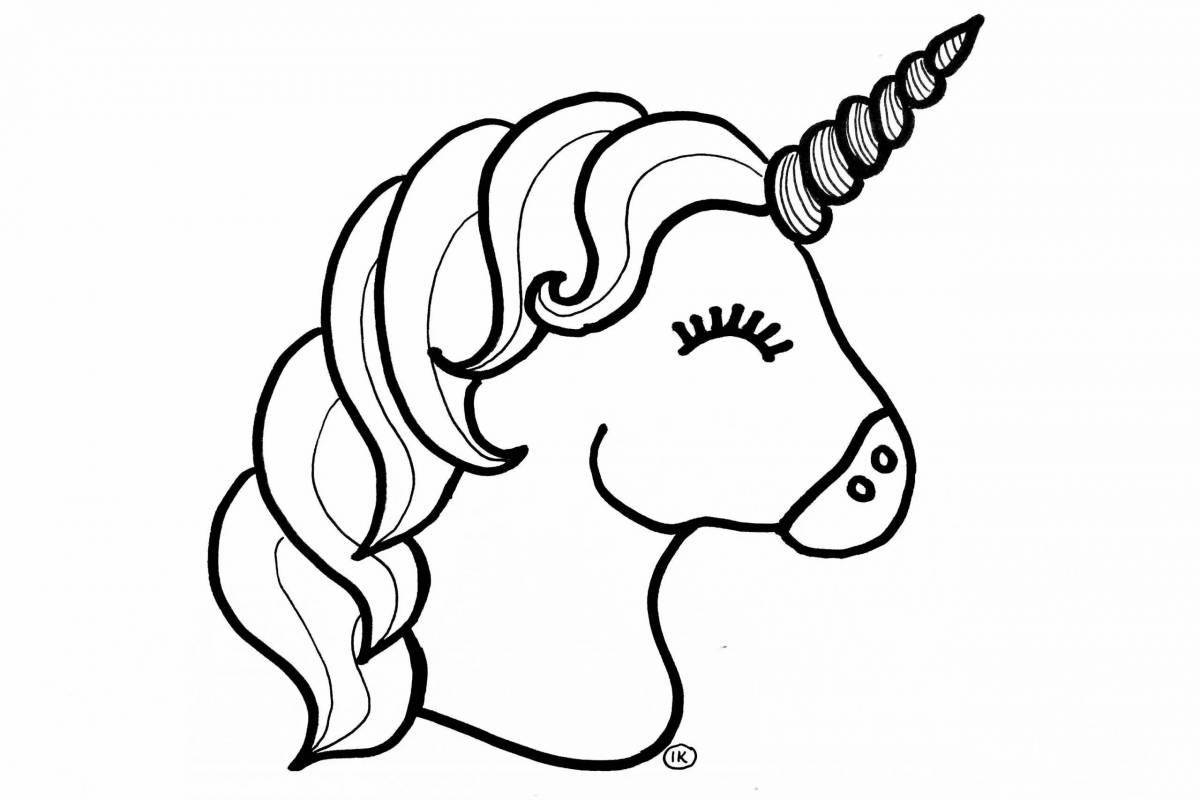 Luxury coloring unicorn head