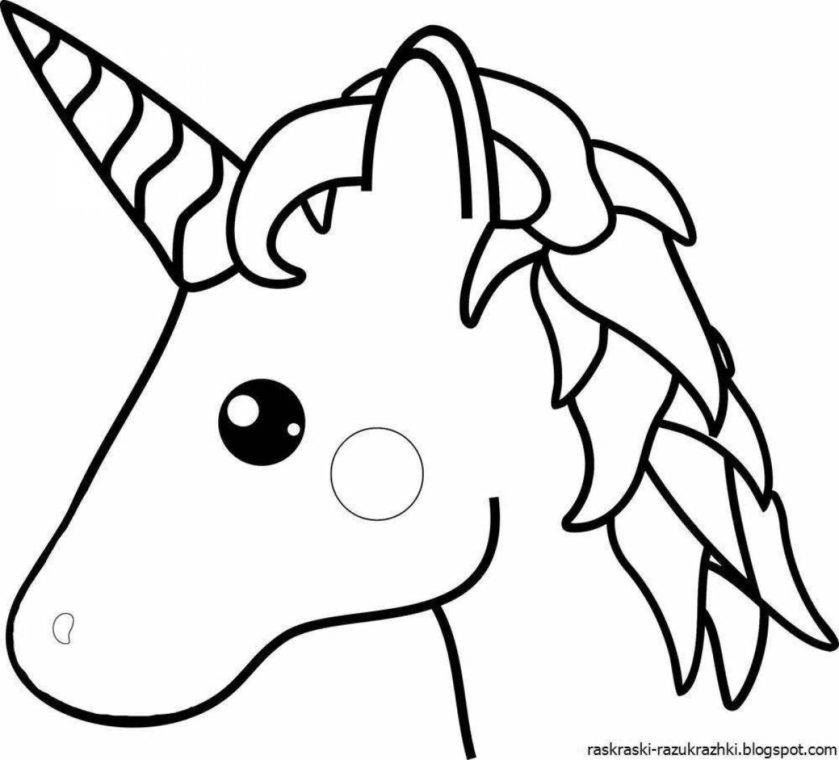 Great unicorn head coloring book