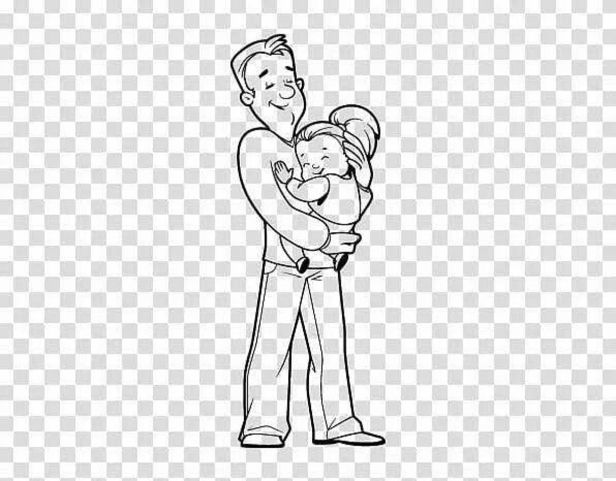 Blessed dad and daughter coloring page