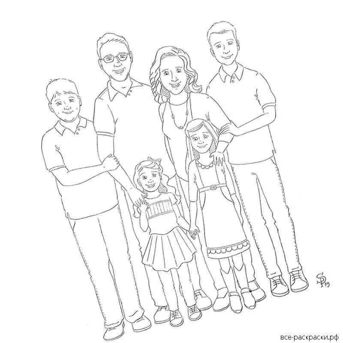 Glowing dad and daughter coloring page
