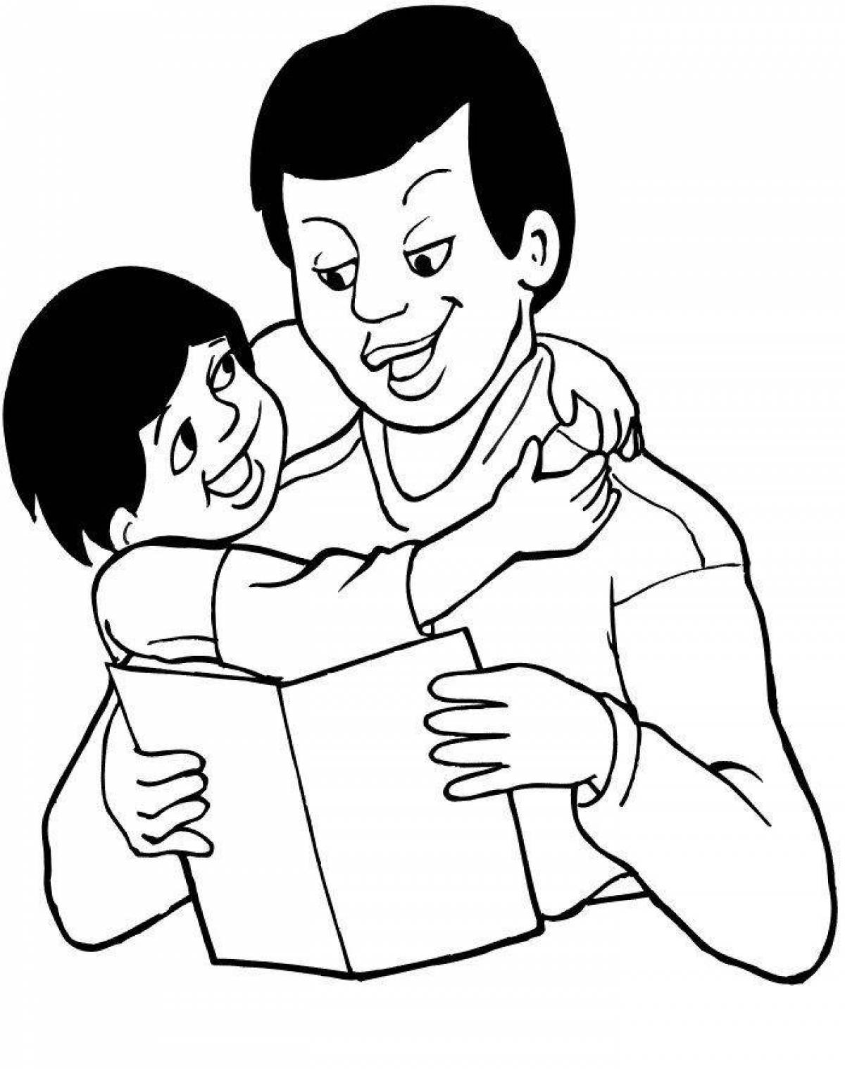 Violent dad and daughter coloring book