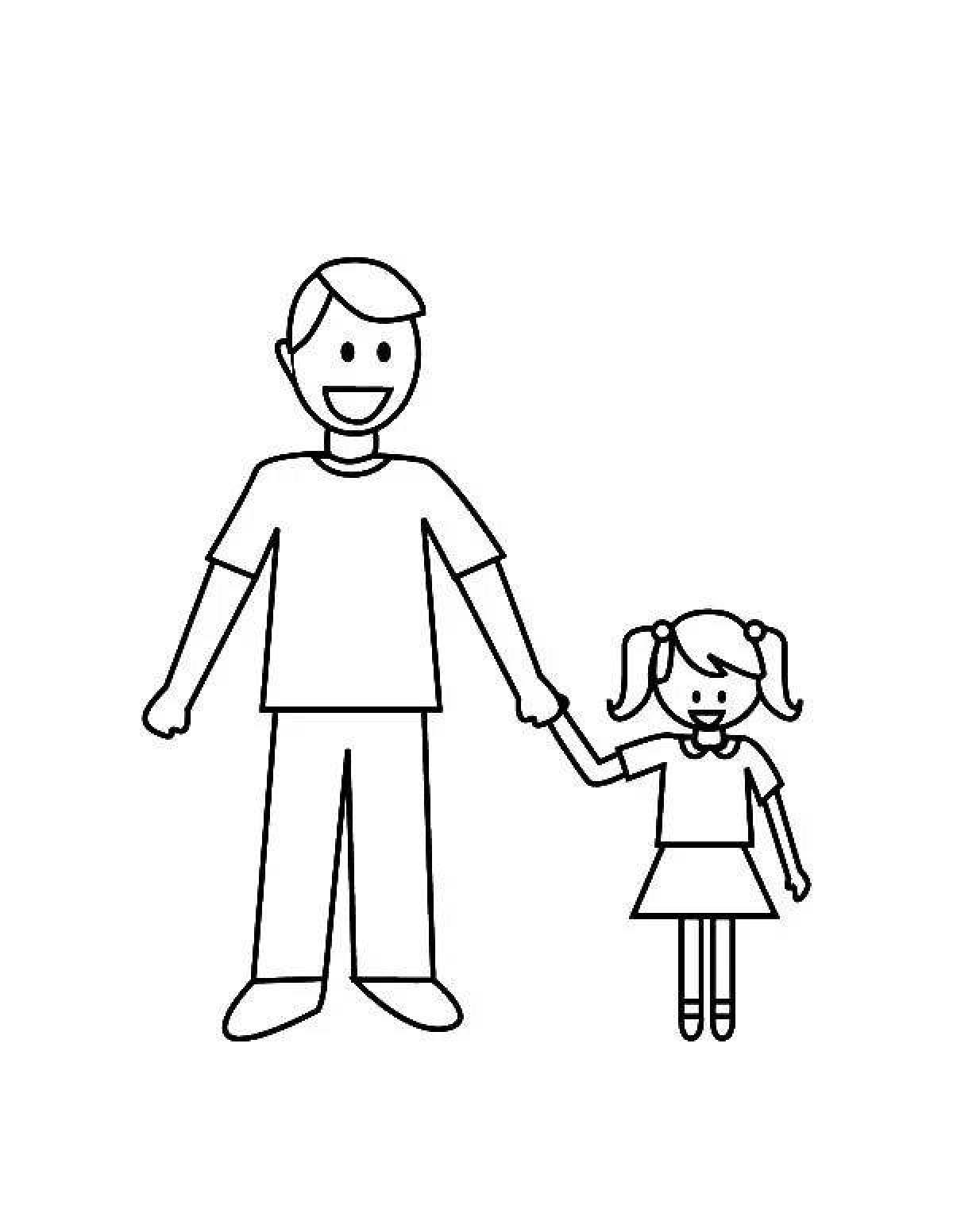 Blessed dad and daughter coloring book