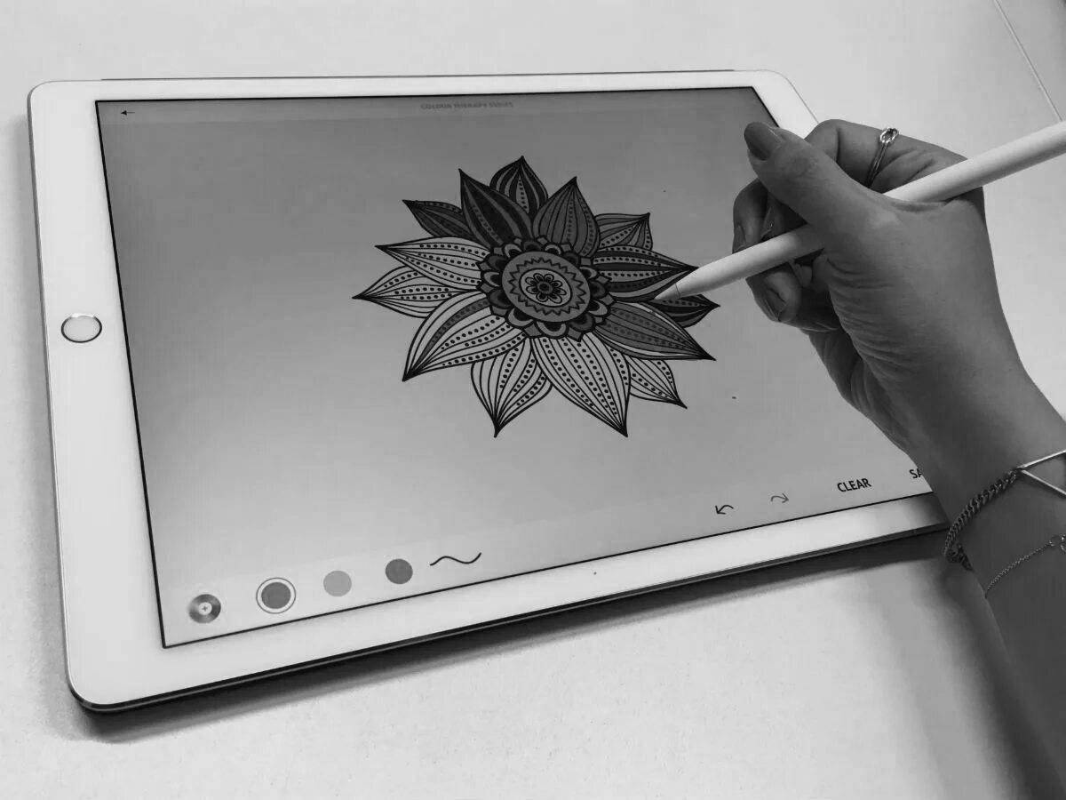 Luminous coloring book for graphics tablet