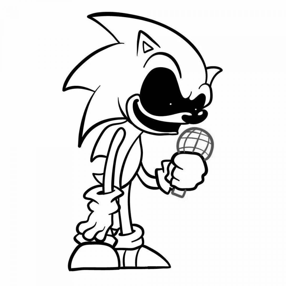 Tempting sonic exe fnf coloring