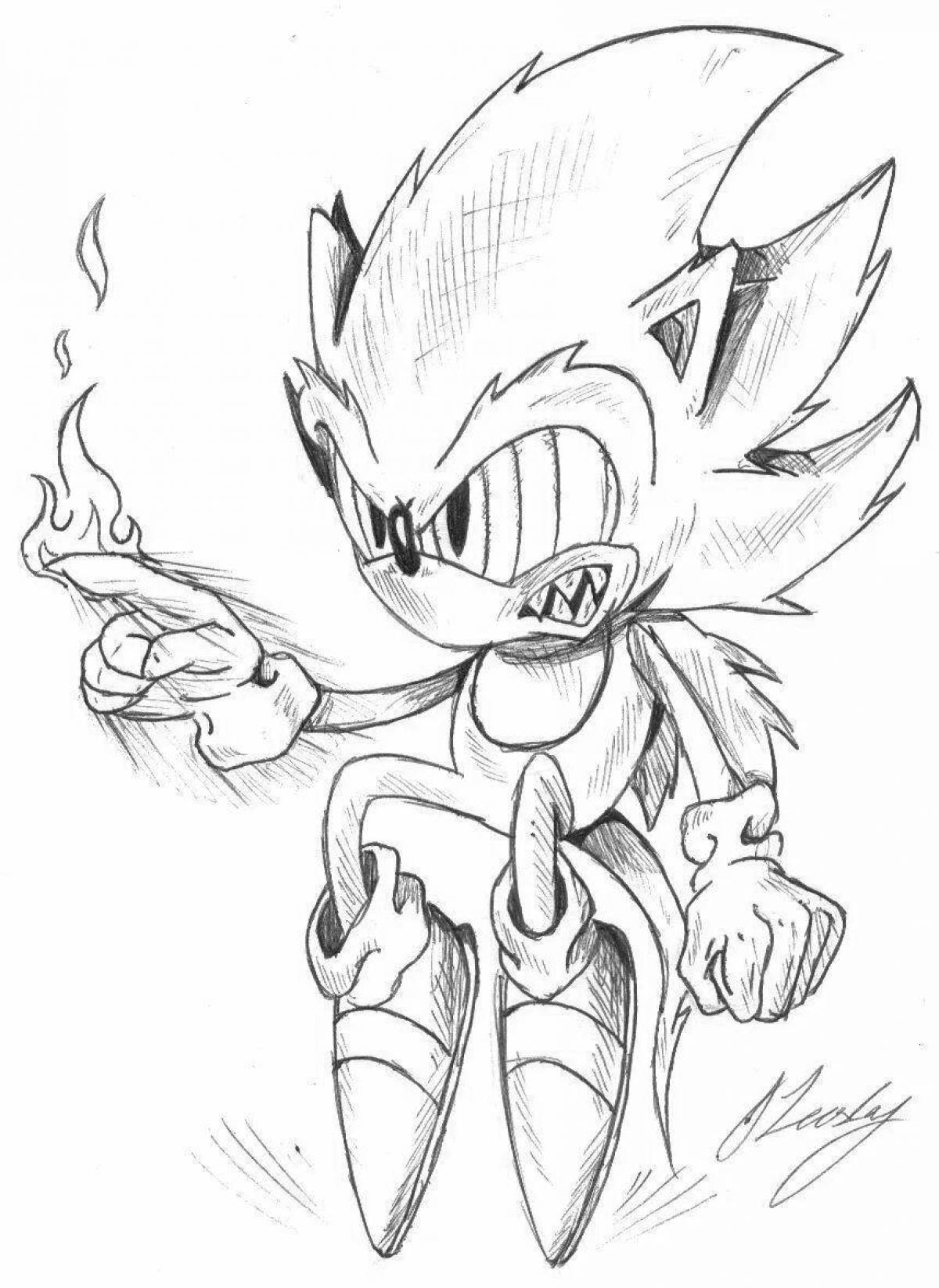 Sonic exe fnf inviting coloring page