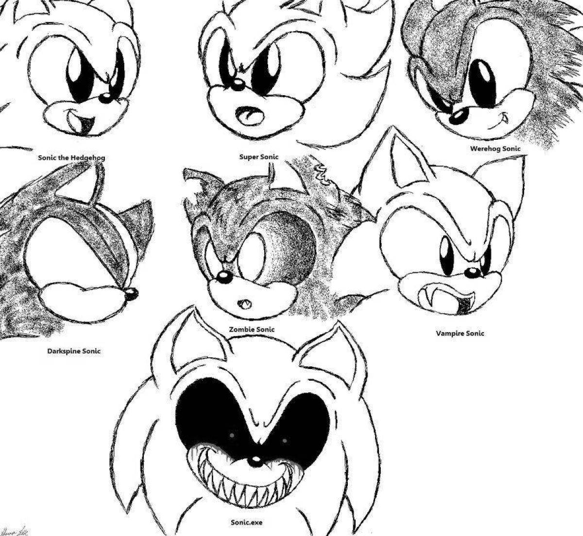 Sonic exe fnf awesome coloring book